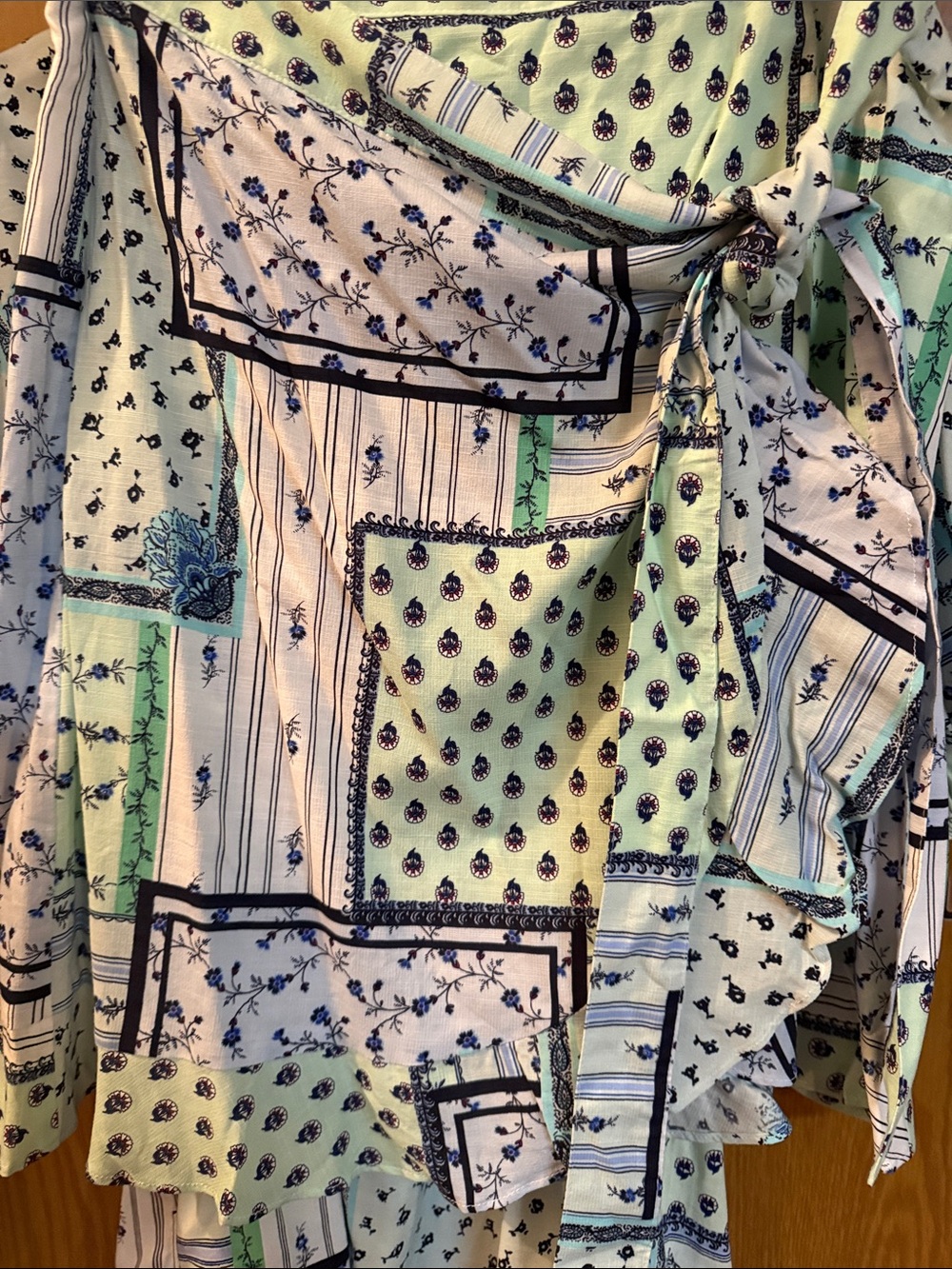 Boho Patchwork Wrap Skirt Set - Mint & Blue Top large petite skirt 12 petite